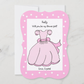 Invitación ¿Serás Mi Vestido Rosa De Flor?