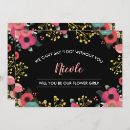 Invitación ¿Serás nuestra niña de las flores? Floral moderno