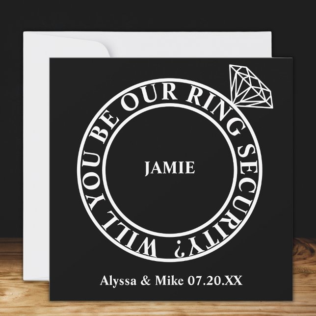Invitación ¿Serás Nuestra Propuesta De Ring Security / Bearer (will you be our ring security proposal card diamond ring ring bearer proposal card)