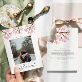 Invitación ¿Serás nuestro Oficiante Foto Flores de Cerezo