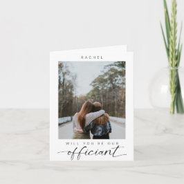 Invitación ¿Serás nuestro Oficiante Minimal Foto Moderno