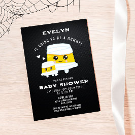 Invitación Seré un Baby Shower de Halloween momia
