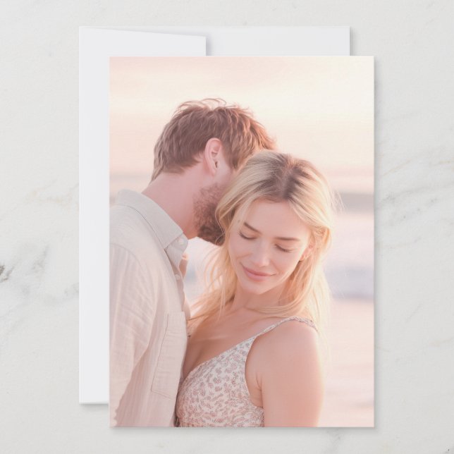 Invitación Serena Floral Pastel Fotografía (Anverso)
