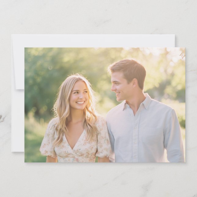 Invitación Serena Foto Floral Pastel (Anverso)