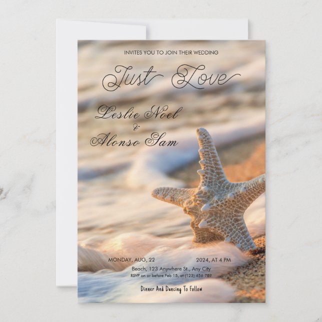 Invitación Serenade Starfish (Anverso)