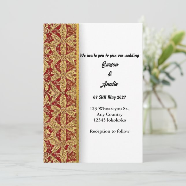 Invitación "Serenading Love in Every Detail" (Anverso de pie)