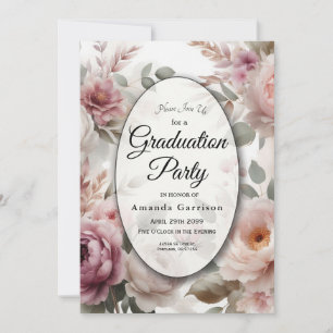 Invitación Serenata Floral de Peonía y Rosa con Tono Rosado S