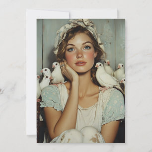 Invitación Serene Farm Maiden Doves Blancas - Símbolo de paz