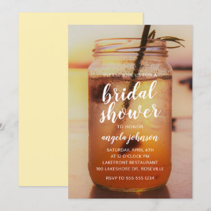 Invitación Serene Lake and Mason Jar Bridal Shower