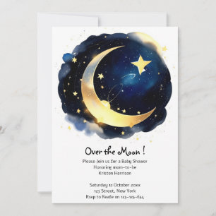 Invitación Serene Moon y Stars Delight Boy Baby Shower