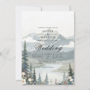 Invitación Serene Mountain Landscape Boda