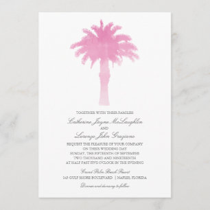 Invitación Serene Palm Tree Watercolor   BODA