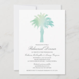 Invitación Serene Palm Tree Watercolor Ensayo Boda