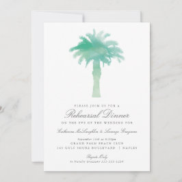 Invitación Serene Palm Tree Watercolor | Ensayo Boda