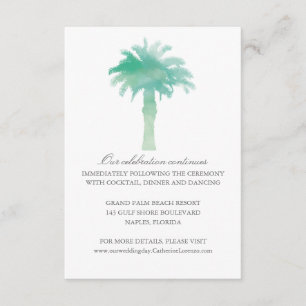 Invitación Serene Palm Tree Watercolor   Recepción