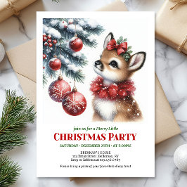 Invitación Serene snowy forest Christmas kids invitation