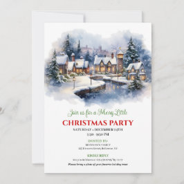 Invitación Serene watercolor Christmas scene festive city  