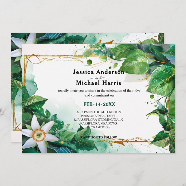 Invitación Serenidad 💍 Passiflora (Anverso / Reverso)