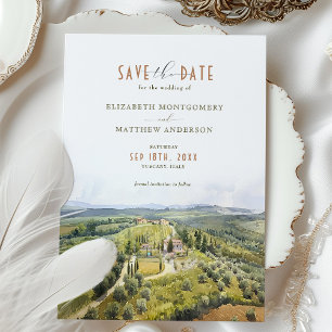 Invitación Serenidad Toscana, Guarda la Fecha, Campo Italiano