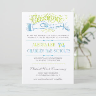 Invitación Serenity Blue Modern Vintage Typography Invite
