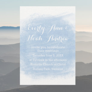 Invitación Serenity Blue Watercolor Boda