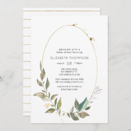 Invitación Serenity Greenery Geometric Bridal Shower