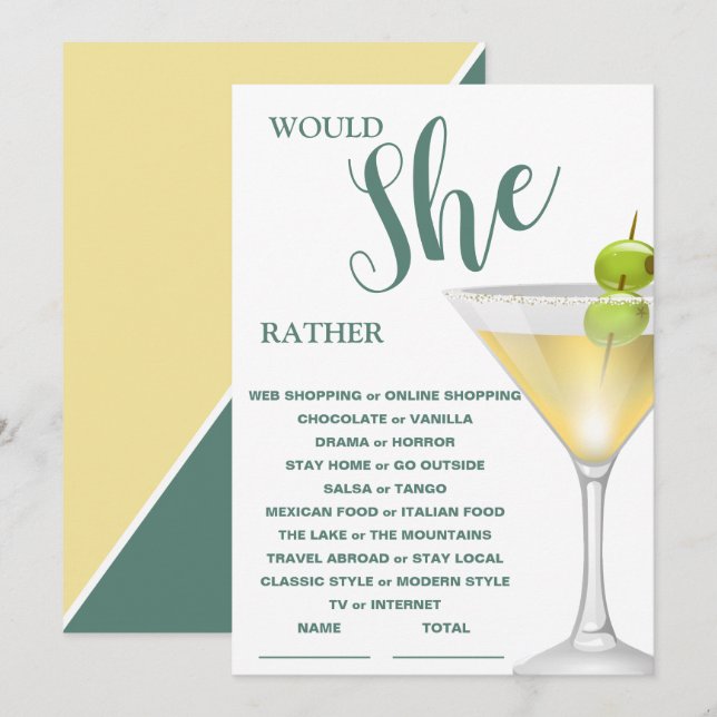 Invitación ¿Sería Más Bien Elegante Juego De Ducha De Novias? (Anverso / Reverso)
