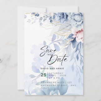 Invitación Serie de Boda Elegancia Azul