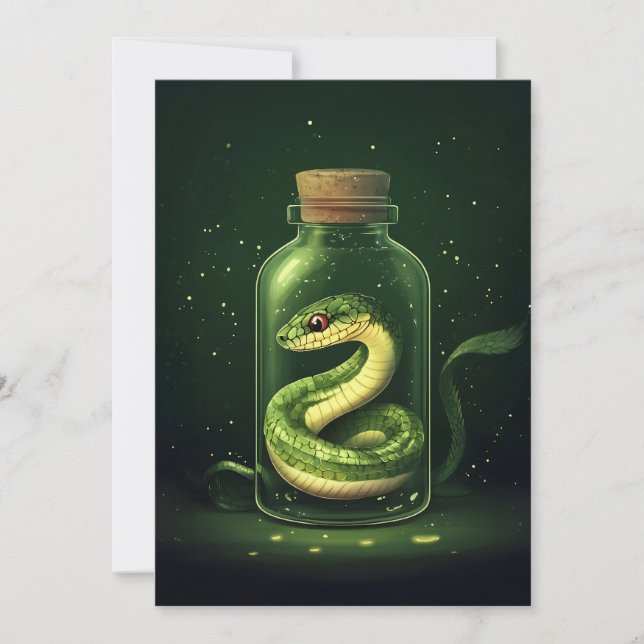 Invitación Serpiente encantada en una barra de vidrio (Anverso)