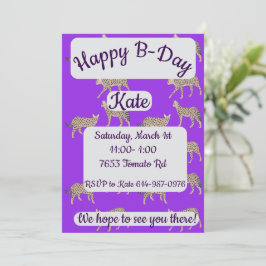 Invitación Serval Gatos Feliz Cumpleaños