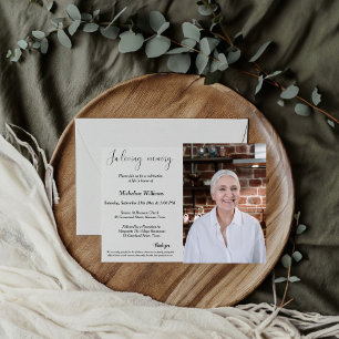 Invitación Servicio conmemorativo, Celebración del funeral de