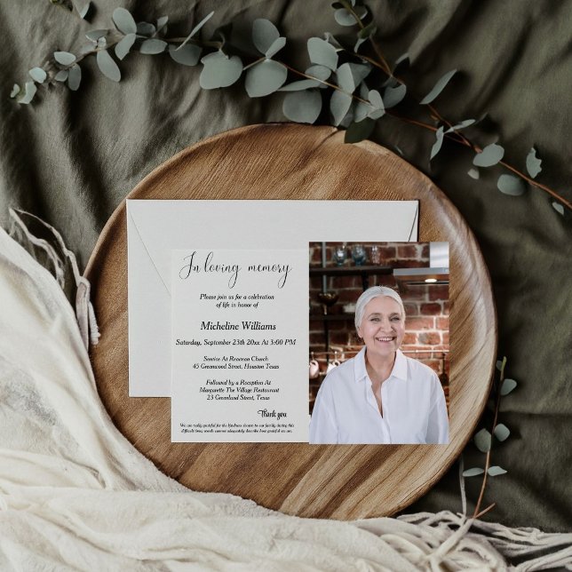 Invitación Servicio conmemorativo, Celebración del funeral de (Subido por el creador)