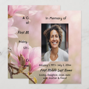 Invitación Servicio conmemorativo de celebración de vida de M