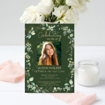 Servicio conmemorativo de fotografías verdes de lo