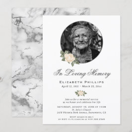 Invitación Servicio conmemorativo de fotos de mármol amarillo
