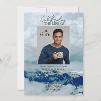 Invitación Servicio conmemorativo de funeral moderno