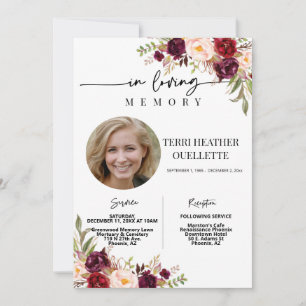 Invitación Servicio conmemorativo del funeral de Marsala Rubo