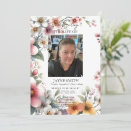 Invitación Servicio conmemorativo fúnebre botánico moderno e-