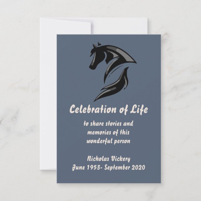 Invitación Servicio conmemorativo invita a animal ecuestre de (Anverso)