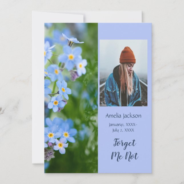 Invitación Servicio conmemorativo invita a las flores negras (Anverso)