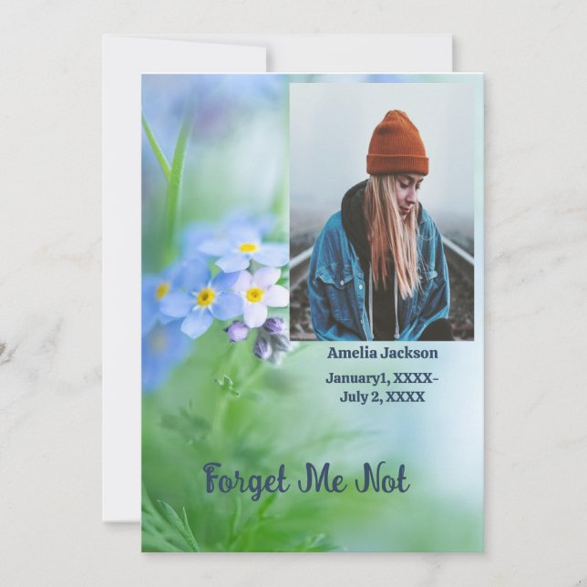 Invitación Servicio conmemorativo invita a las flores negras (Anverso)