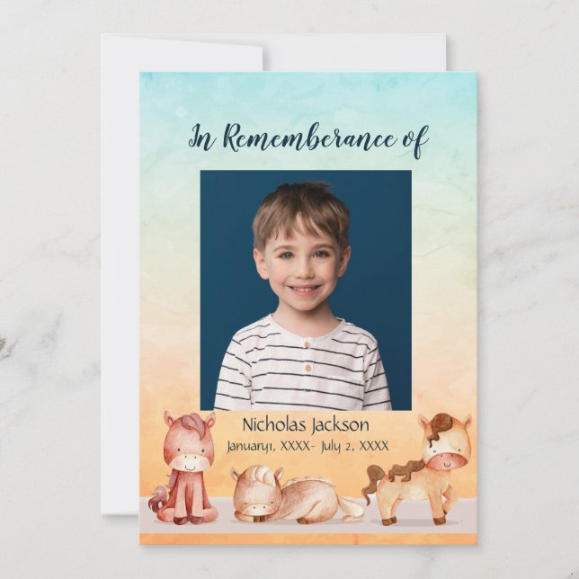 Invitación Servicio conmemorativo invita a los niños a los ca (Anverso)