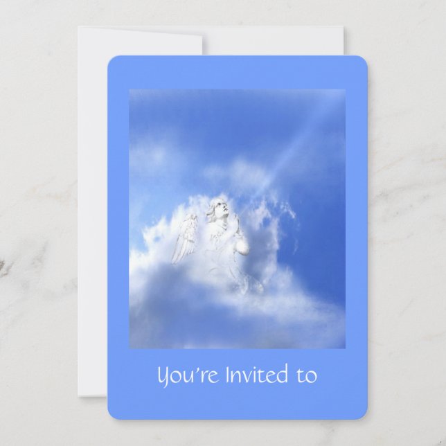 Invitación Servicio conmemorativo invita a rezar ángel (Anverso)