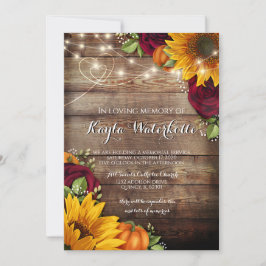 Invitación Servicio conmemorativo Muerte de girasol y Rosas