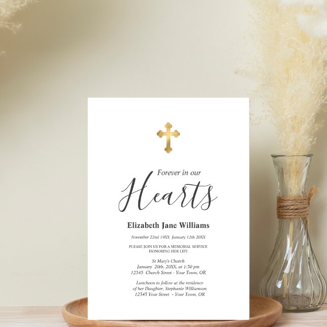 Invitación Servicio Conmemorativo Para Siempre En Nuestro Cor (Subido por el creador)