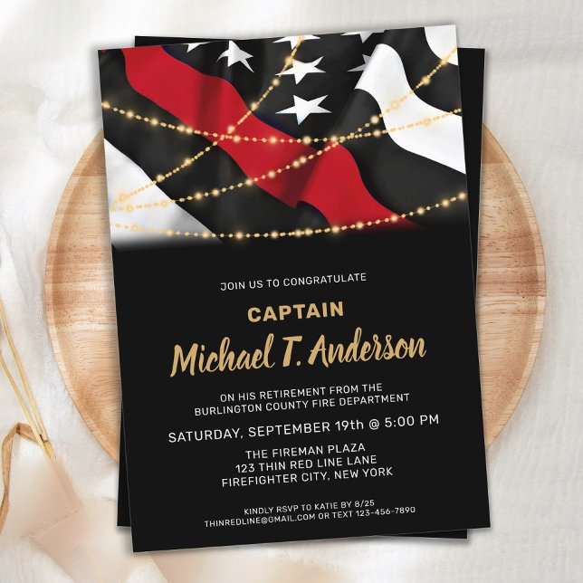 Invitación Servicio de bomberos de retiro para bomberos línea (Subido por el creador)