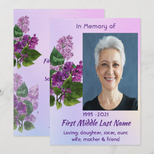 Invitación Servicio de Celebración de la Vida Flor del Jardín