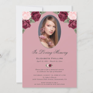 Invitación Servicio de memoria fotográfica floral vintage