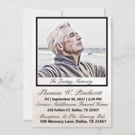 Invitación Servicio de memoria funeral de fotografía simple m