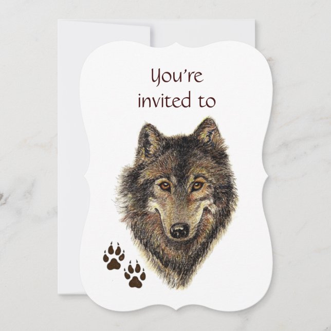Invitación Servicio de memorias invita a los animales lobo (Anverso)